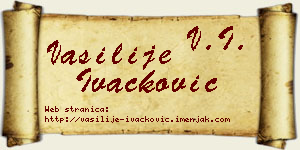 Vasilije Ivačković vizit kartica